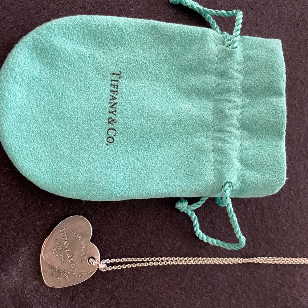 18” Tiffany & Co. double heart pendant necklace